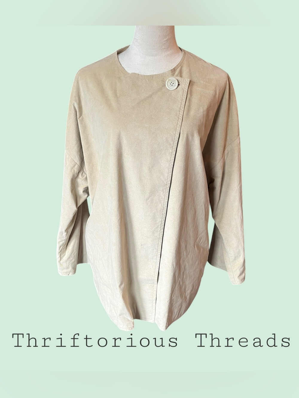 Vintage Beige Faux Suede Jacket
